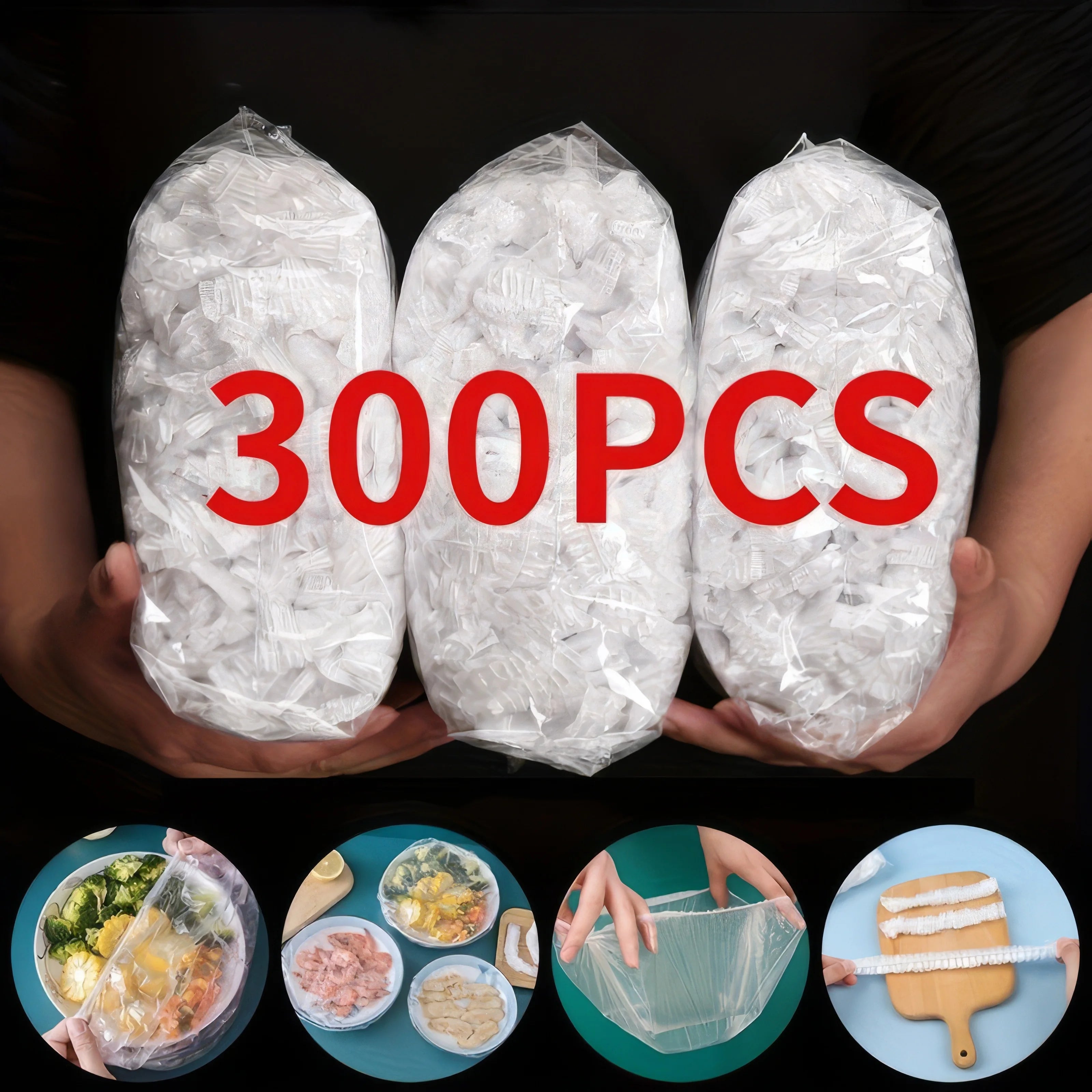 100/200/300 Plastic Bags, Disposable Plastic Packaging Film, Suitable for Snacks, Fruits, Vegetables, and Bread, Food Storage