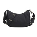 Casual Shoulder Bags For Women Black Waterproof Nylon Crossbody Bag Cool Girls Underarm Handbag Purse