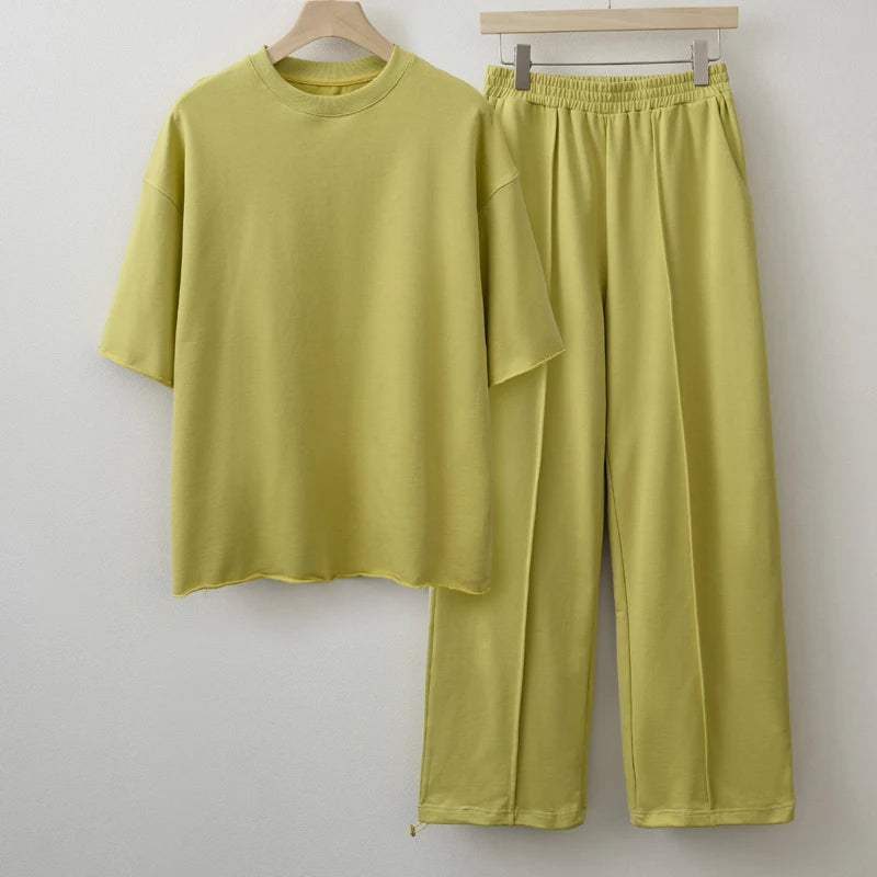 2025 New arrival Women Cotton T-shirt Pants Sets 2 piece Clothing Sets