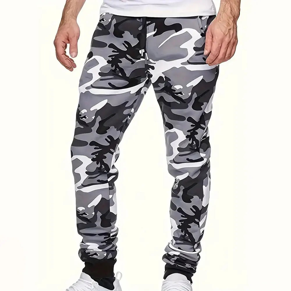 2024 New Fashion Graffiti Printed Sweatpants Men's Large Size Loose Casual Pocket Drawstring Sweatpants Winter Thick Warm Pants