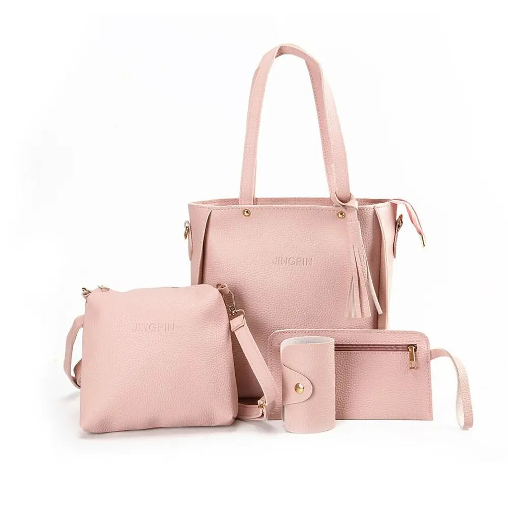 4Pcs/set Crossbody Bags Women Bag Set Pattern Leather Shoulder Bags Purse Ladies PU Crossbody Bag
