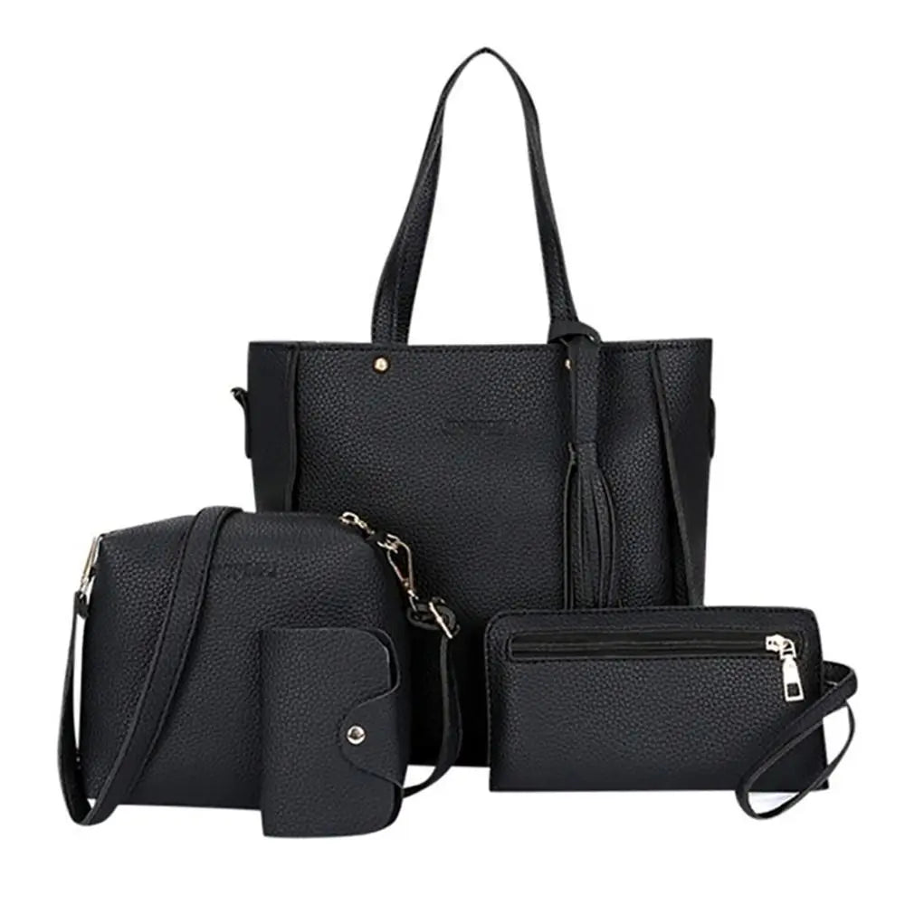 4Pcs/set Crossbody Bags Women Bag Set Pattern Leather Shoulder Bags Purse Ladies PU Crossbody Bag