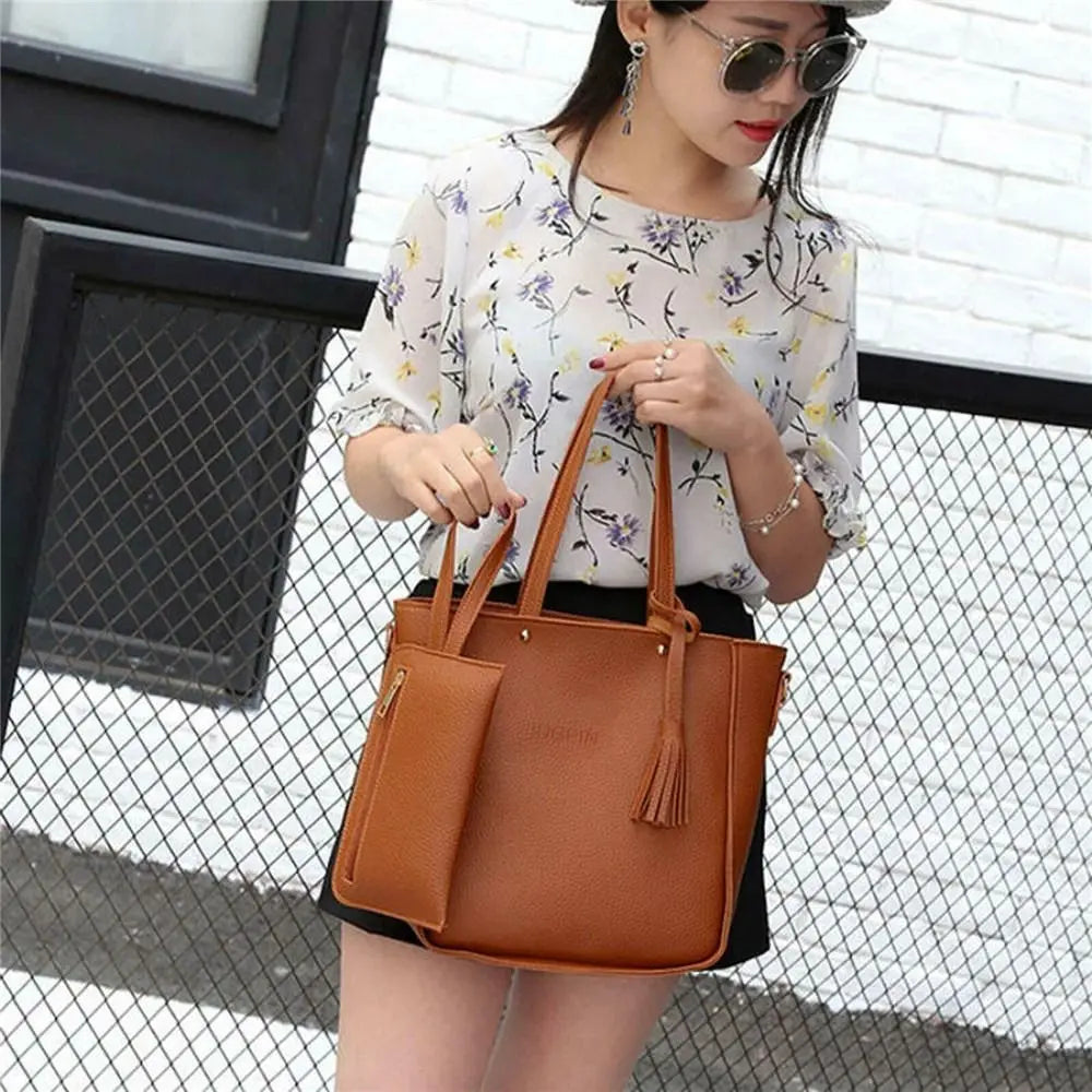 4Pcs/set Crossbody Bags Women Bag Set Pattern Leather Shoulder Bags Purse Ladies PU Crossbody Bag