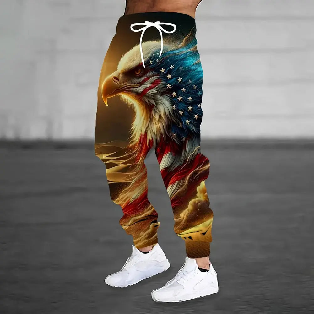 2024 New Fashion Graffiti Printed Sweatpants Men's Large Size Loose Casual Pocket Drawstring Sweatpants Winter Thick Warm Pants